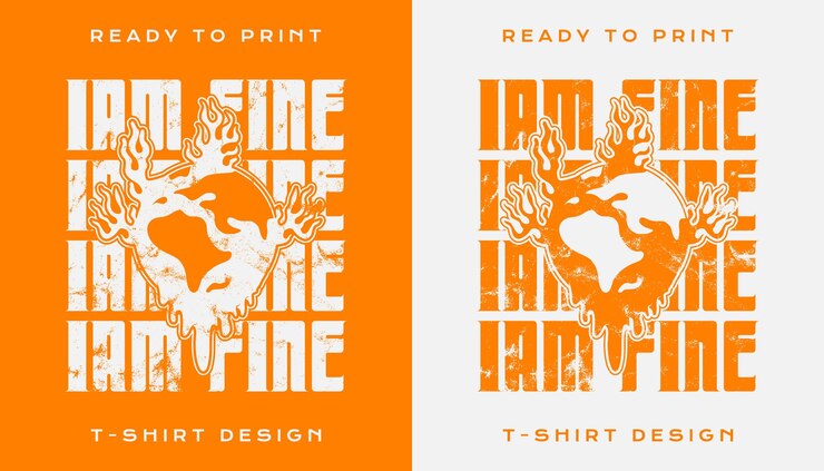 Vector i am fine quote graphic t-shirt design (the distressed effect can be removed!)