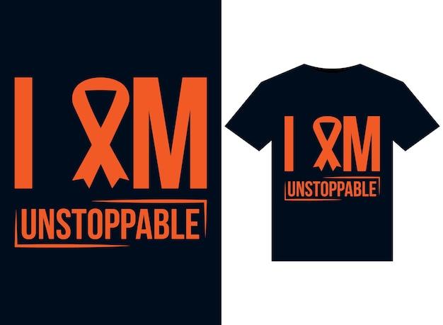 Illustrazioni i am unstoppable per il design di magliette pronte per la stampa