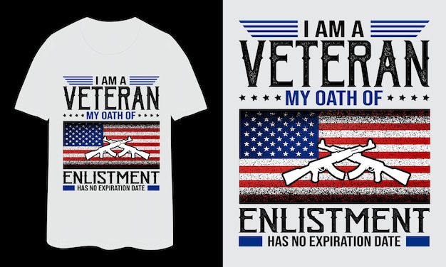 I Am a veteran typography vintage veterans day t-shirt design 2