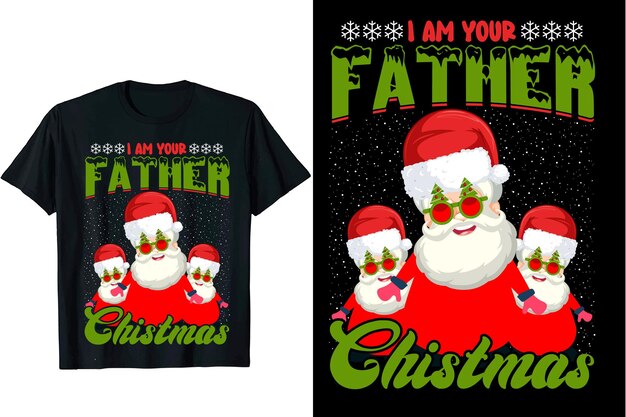 Vettore i am your father christmas t-shirt design