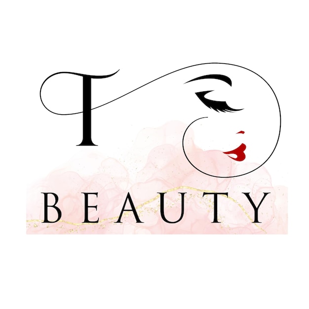 I BEAUTY Initial LOGO DESIGN, логотип с водяным знаком, золотой логотип, шаблон логотипа