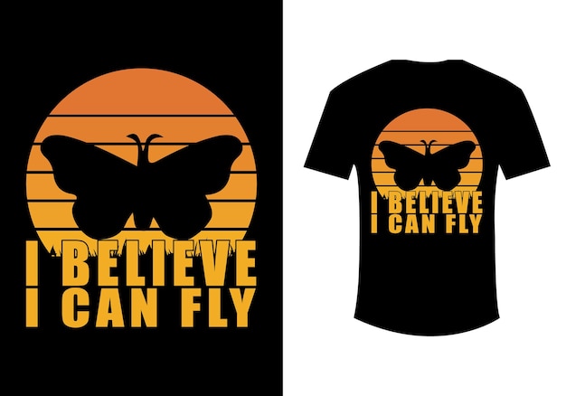Я верю, что могу летать с бабочкой дизайн футболки