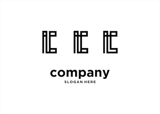Дизайн логотипа ic начальный стиль геометрической линии