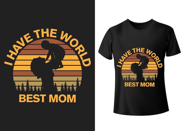 私は世界最高のママのベクトルのファッションの引用符タイポグラフィTシャツのデザインを持っています