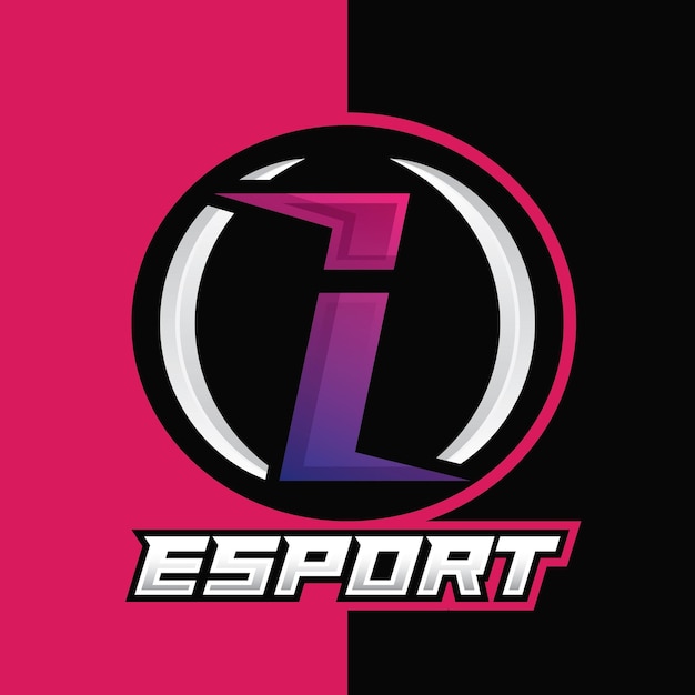 I 이니셜 문자 모노그램 Esport 및 게이머 팀 로고 일러스트레이션 디자인 마스코트 esport 로고 디자인