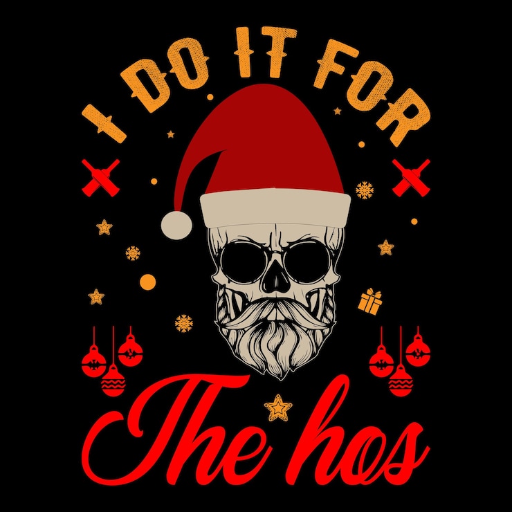 वेक्टर i do it for the hos christmas tshirt design template