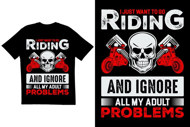 Voglio solo andare a cavallo e ignorare tutti i miei problemi da adulto vettore di design della maglietta