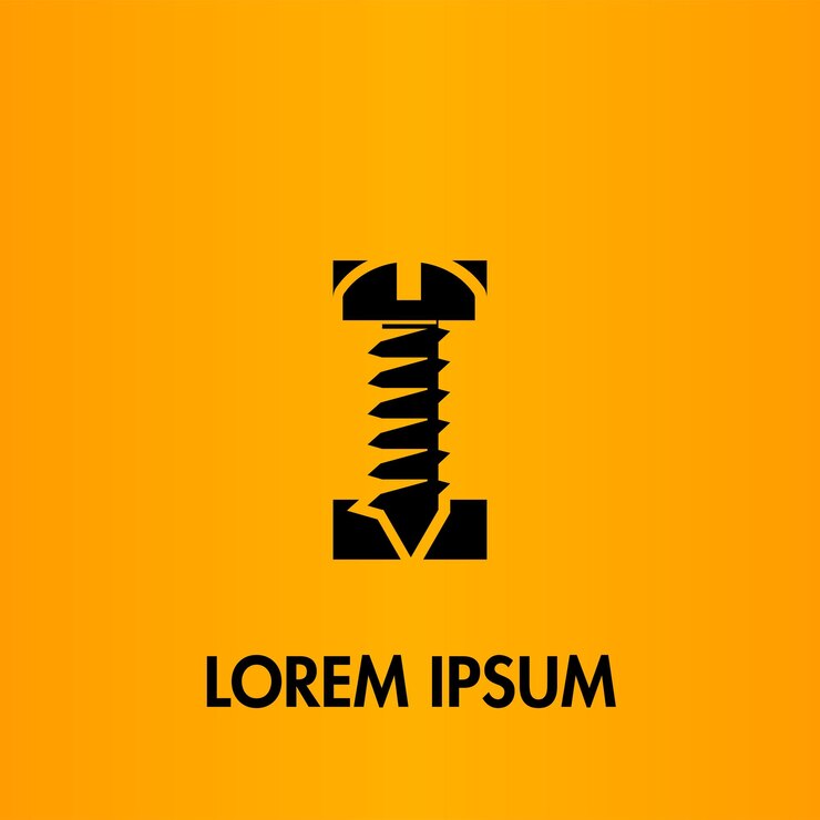 I Letter Screw Nail Initial Logo