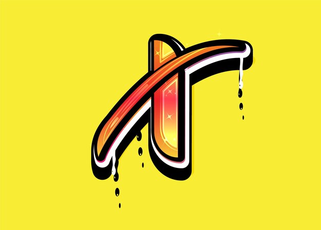 I Letter Swoosh-logo met druppeleffect vector