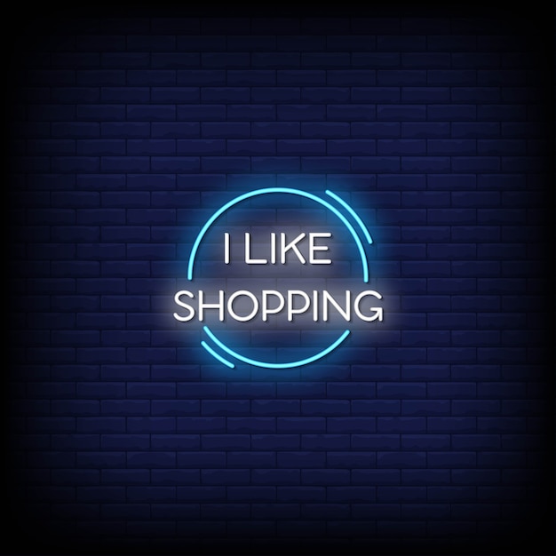 I Like Shopping Neon Signs Style Text  