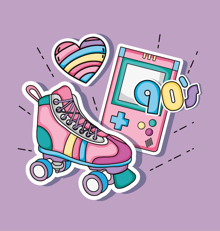 Вектор я люблю мультфильмы 90-х и тетрис