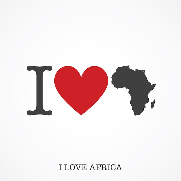 I love africa heart shape national country map icon