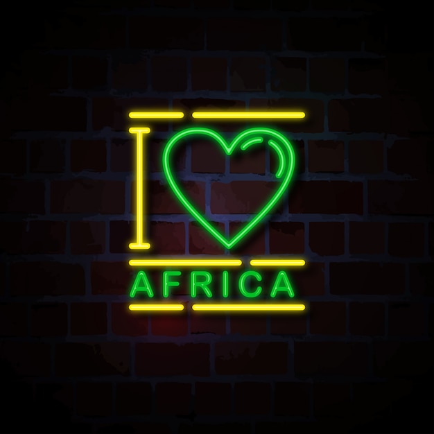 I love africa neon sign illustration