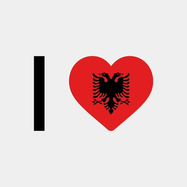 I Love Albania Country Heart vector illustration