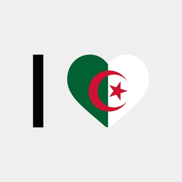 I Love Algeria Country Heart vector illustration