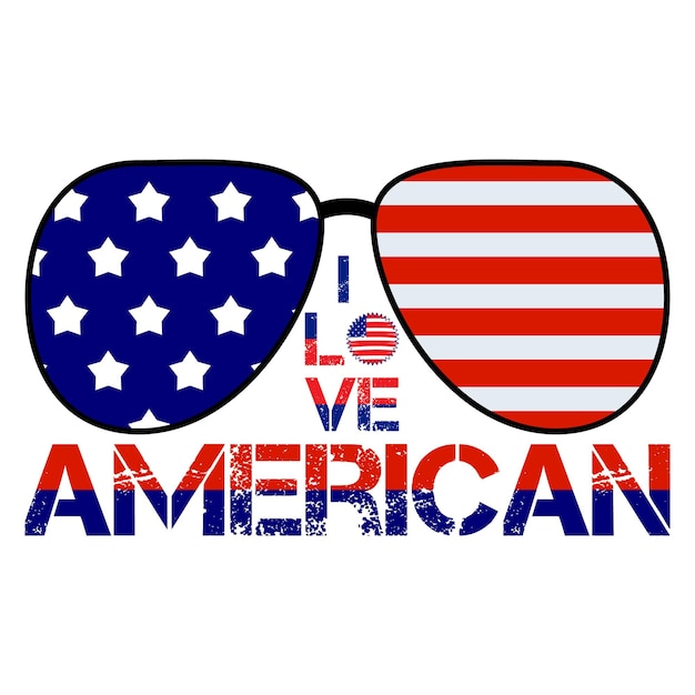 I Love American Illustration Tshirt Design