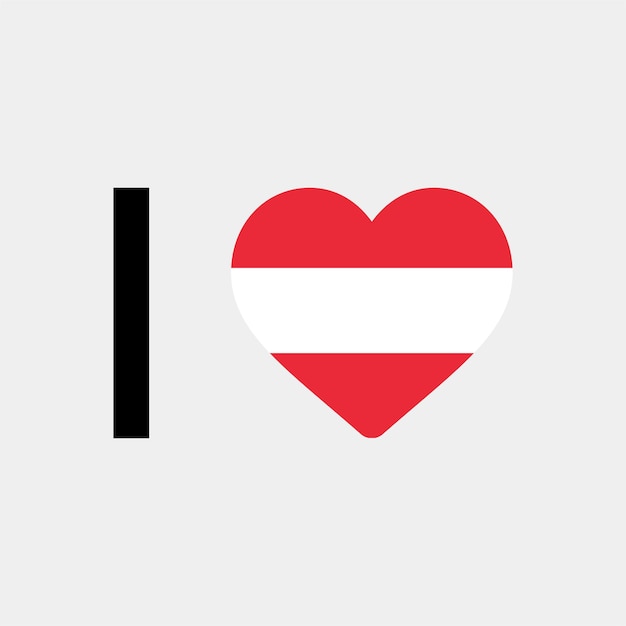 I Love Austria Country Heart vector illustration