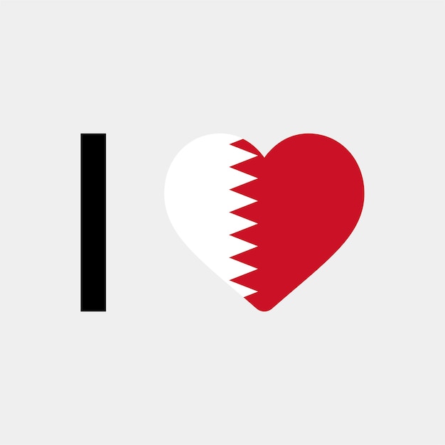 I Love Bahrain Country Heart vector illustration