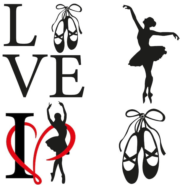 Vector i love ballet