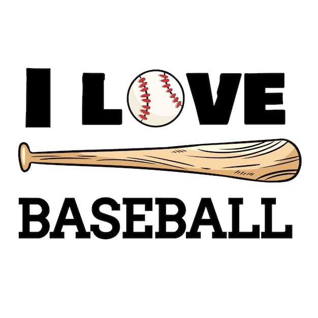 I love baseball sport design. Baseball ball and bat typography print