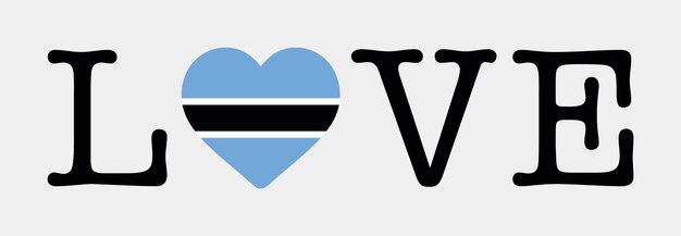 Vector i love botswana vlag hart icoon vector illustratie