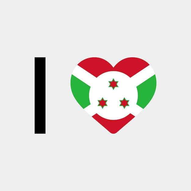 Я люблю векторную иллюстрацию сердца страны Бурунди
