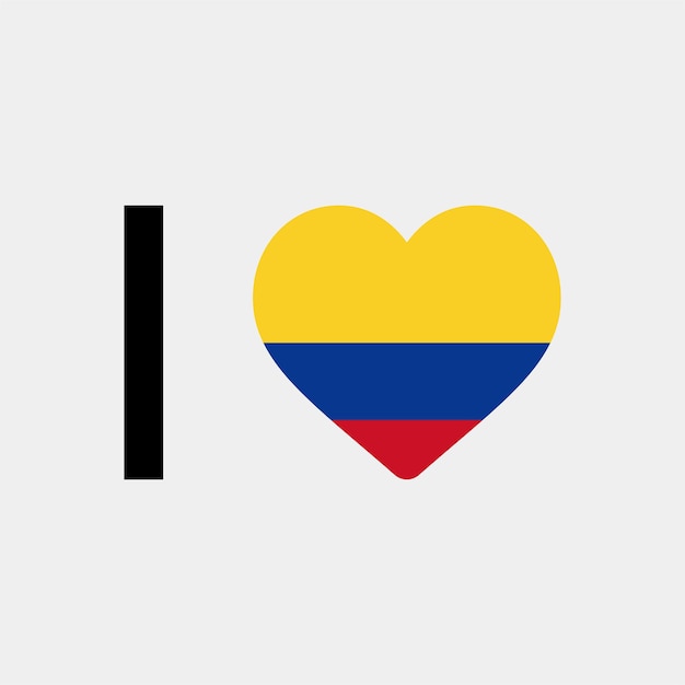 I Love ColombiaCountryHeartベクトルイラスト