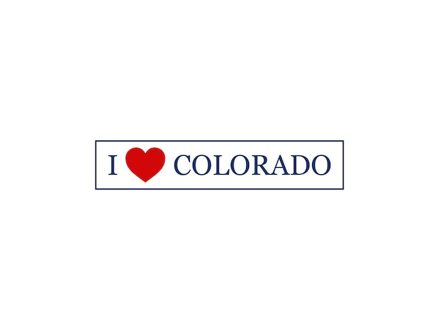 Amo il modello di vettore della lettera del colorado