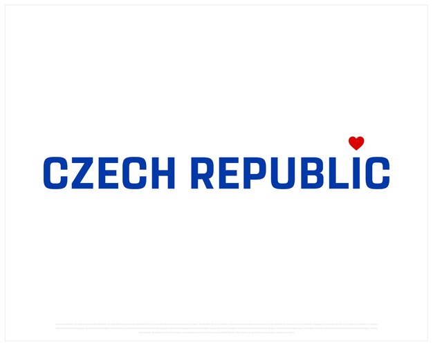 i love czech republic czech republic on white background vector typography design