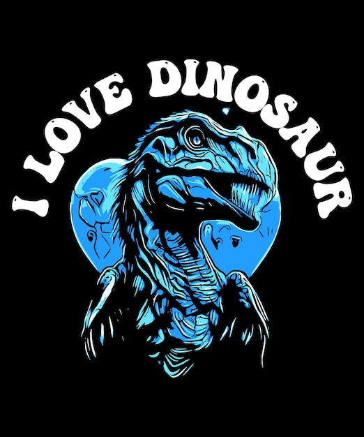 Vector i love dinosaur tshirt design