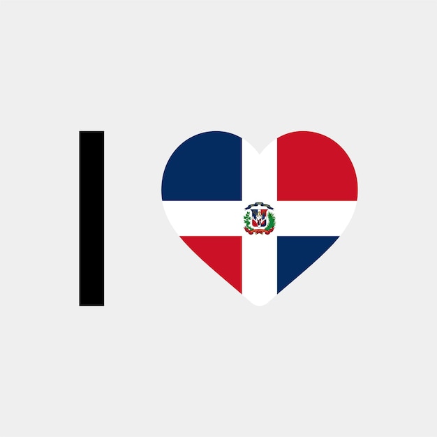 I Love Dominican Republic Country Heart vector illustration