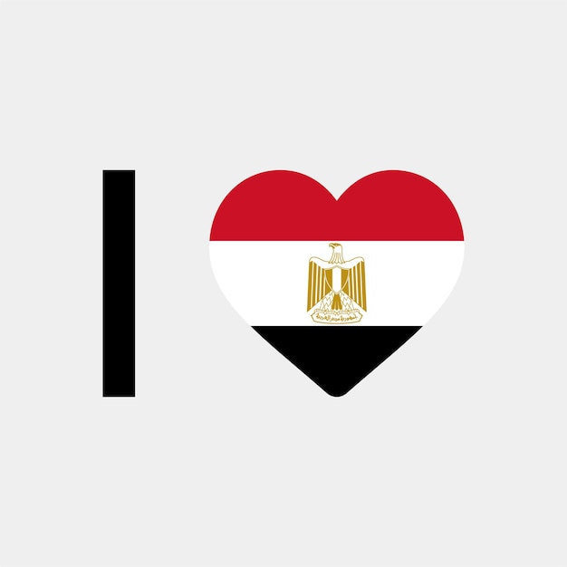 I Love Egypt Country Heart vector illustration