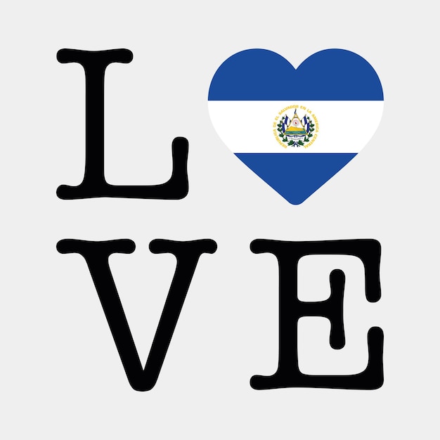 I Love El Salvador flag heart icon vector illustration