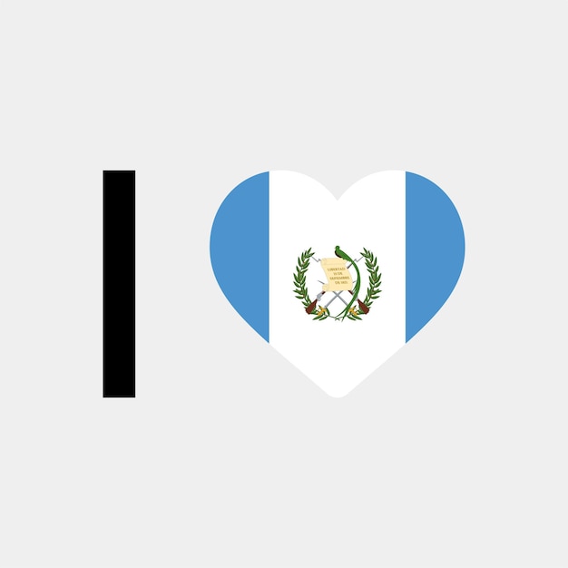 I Love Guatemala Country Heart vector illustration