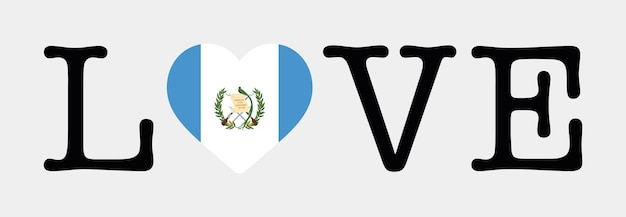 I Love Guatemala flag heart icon vector illustration