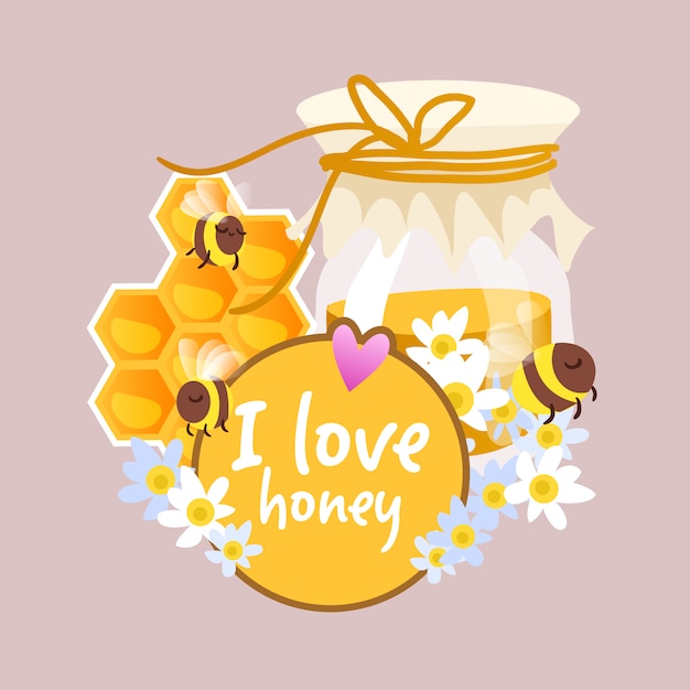 Vector i love honey background