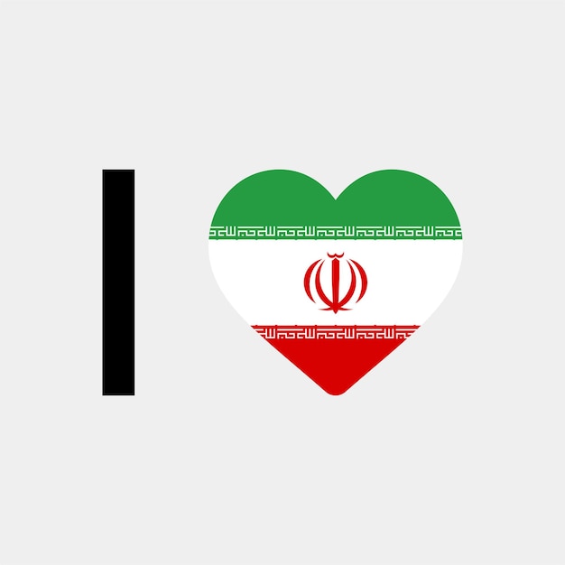 I Love Iran Country Heart vector illustration