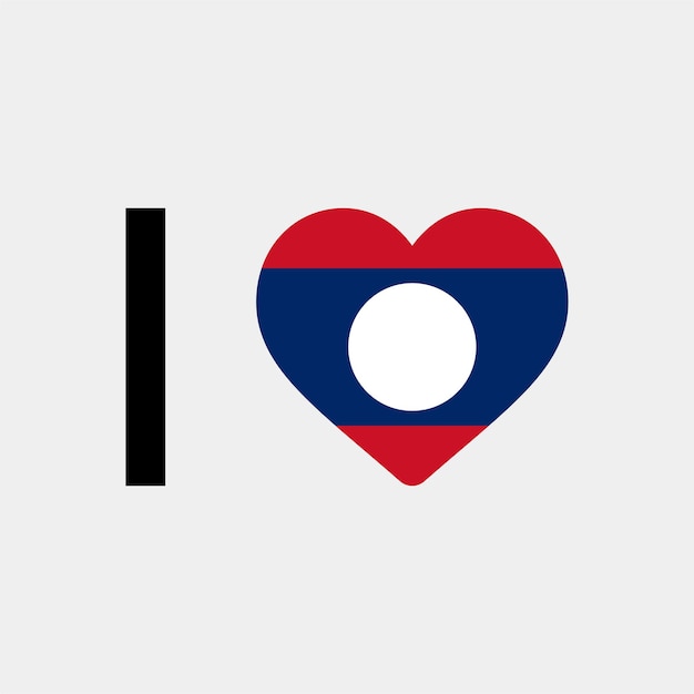 Я люблю векторную иллюстрацию сердца страны Лаоса