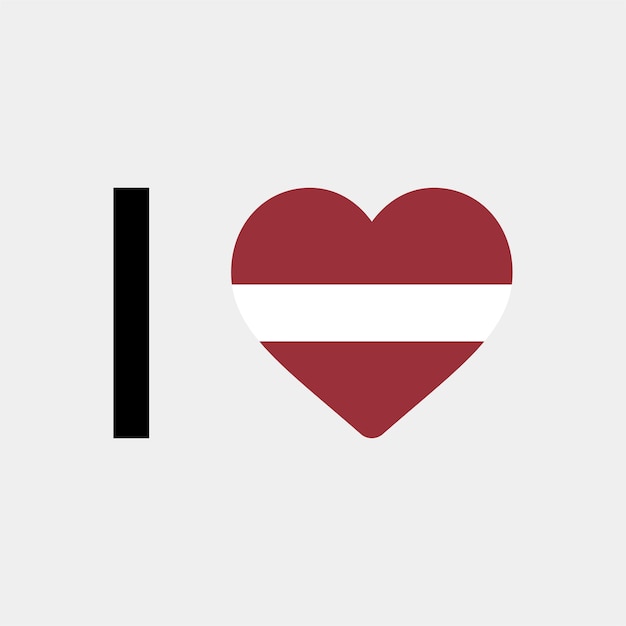 I Love Latvia Country Heart vector illustration