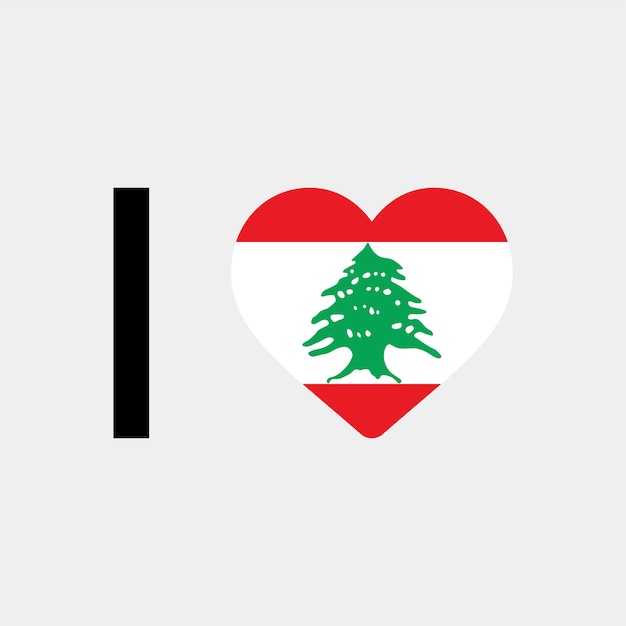 I Love Lebanon Country Heart vector illustration