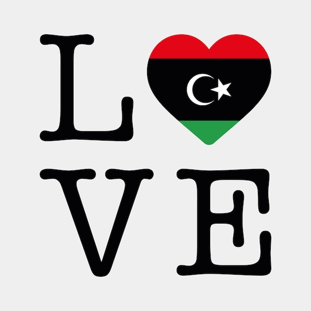 Vector i love libya flag heart icon vector illustration