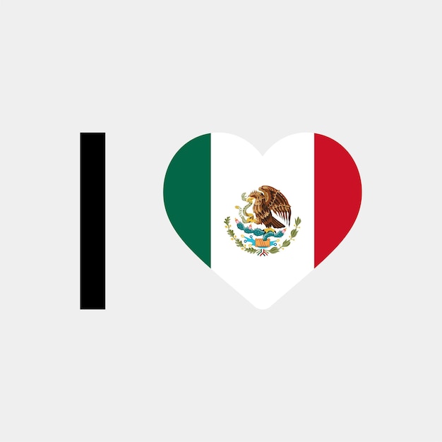 I Love Mexico Country Heart vector illustration