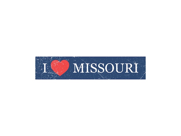 I Love Missouri Grunge Letter Vector Template