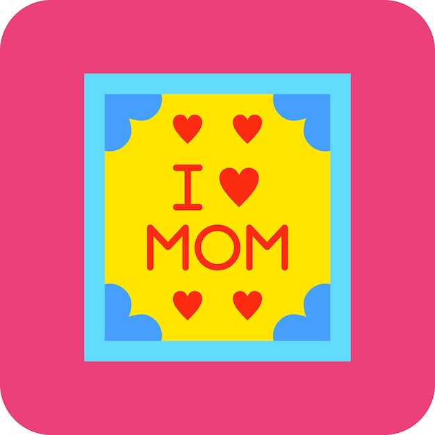 Vector i love mom icon