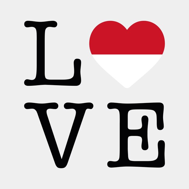 I Love Monaco flag heart icon vector illustration