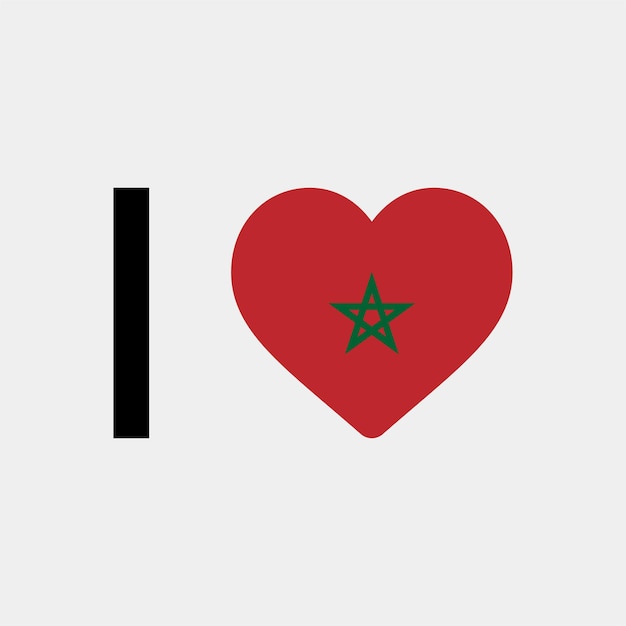 I Love MoroccoCountryHeartベクトルイラスト