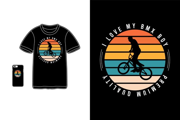 私は私のbmx男の子tシャツ商品のシルエットが大好きです