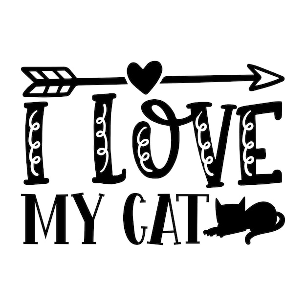 I love my cat SVG