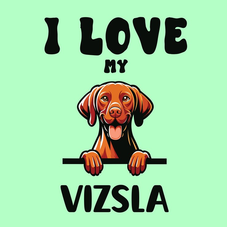 वेक्टर i love my vizsla dog t shirt design vector