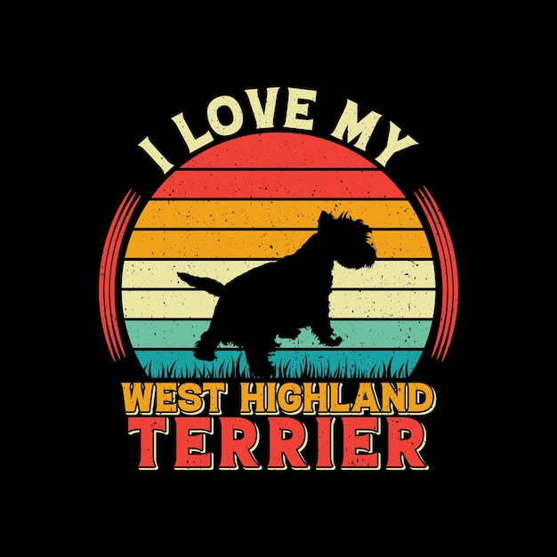 Vector i love my west highland terrier